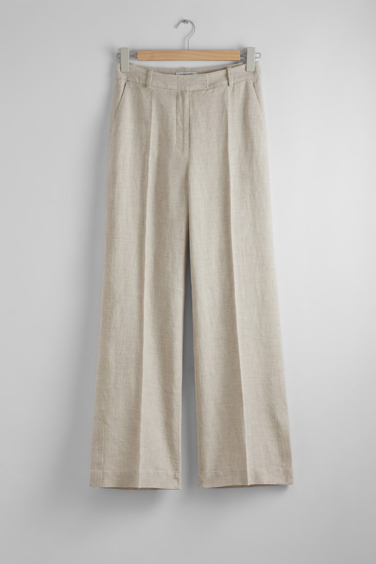 H&M Tailored Linen Trousers - Rosa Chiaro - DONNA
