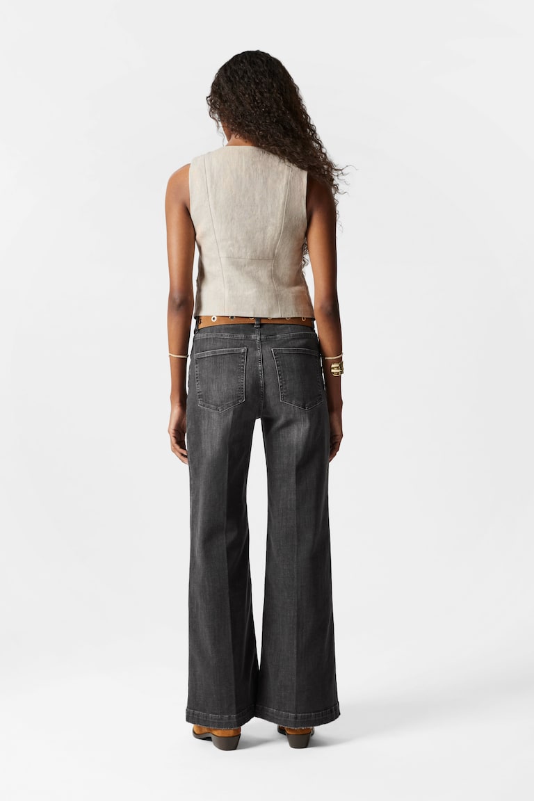 H&M Tailored Linen Waistcoat - Beige - DONNA