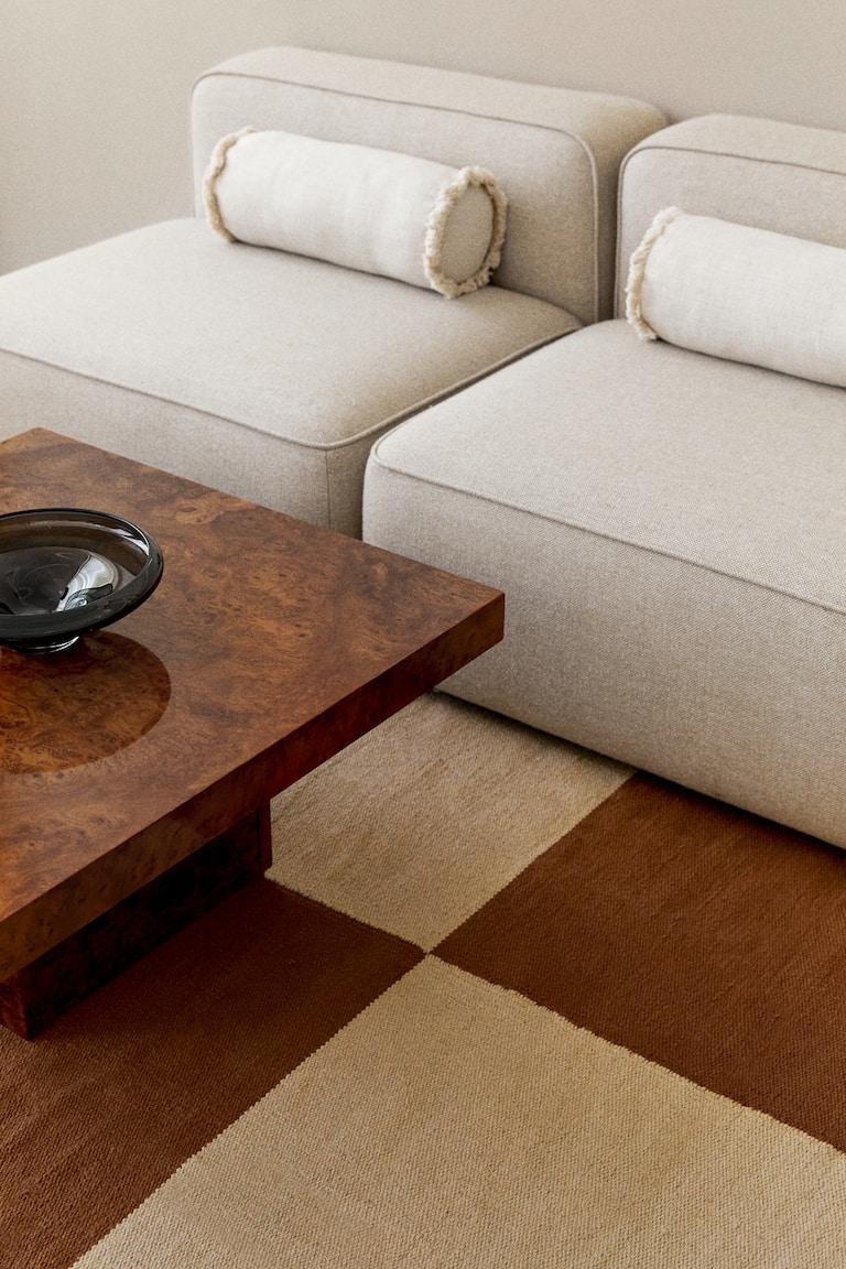 H&M Tappeto in cotone a quadri - Marrone/quadri - HOME