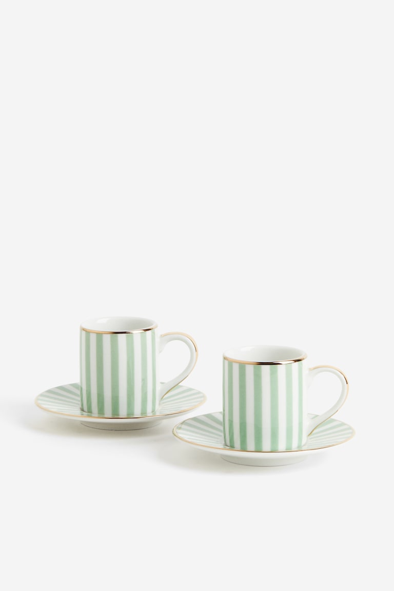 H&M Tazzine da caffè e piattino 2 pezzi - Nero - HOME