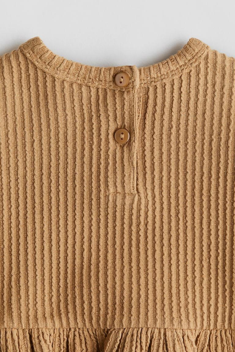 H&M Textured-jersey Dress - Rosa Polvere - BAMBINO