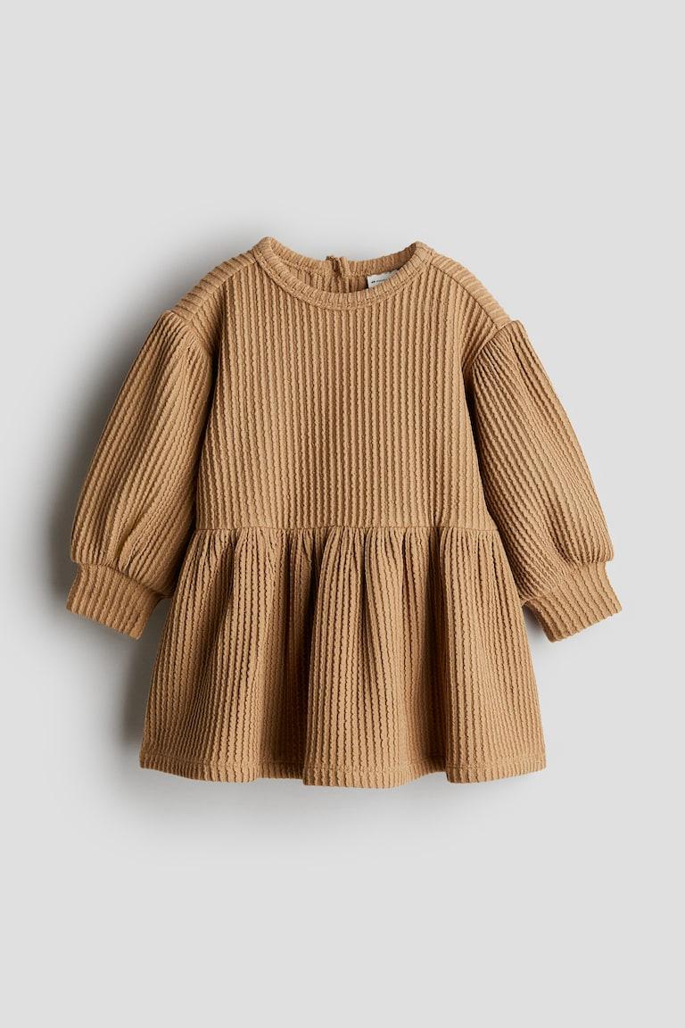 H&M Textured-jersey dress - Rosa polvere - BAMBINO