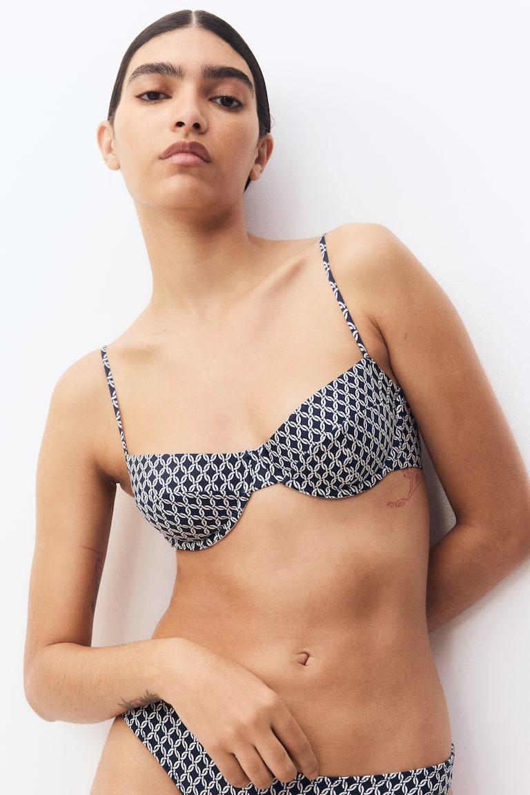H&M Top bikini - Beige chiaro/leopardato - DONNA