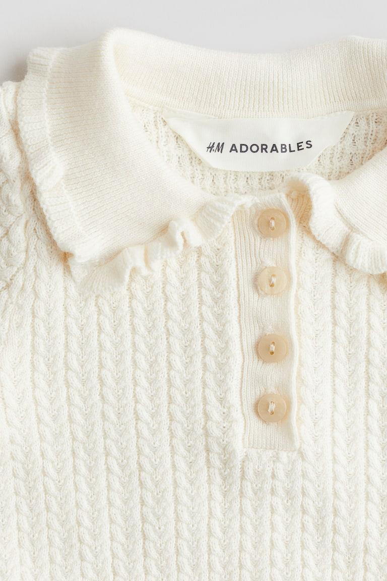 H&M Top In Maglia A Trecce - Crema - BAMBINO