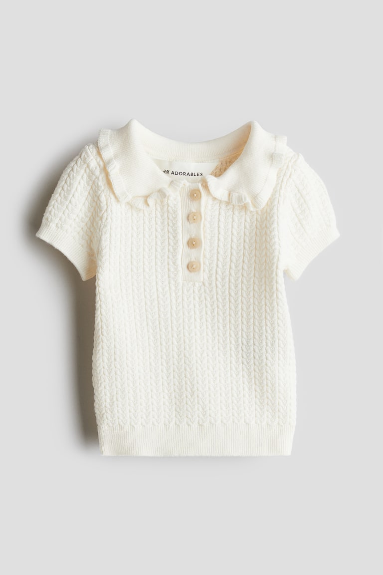 H&M Top in maglia a trecce - Rosa chiaro - BAMBINO