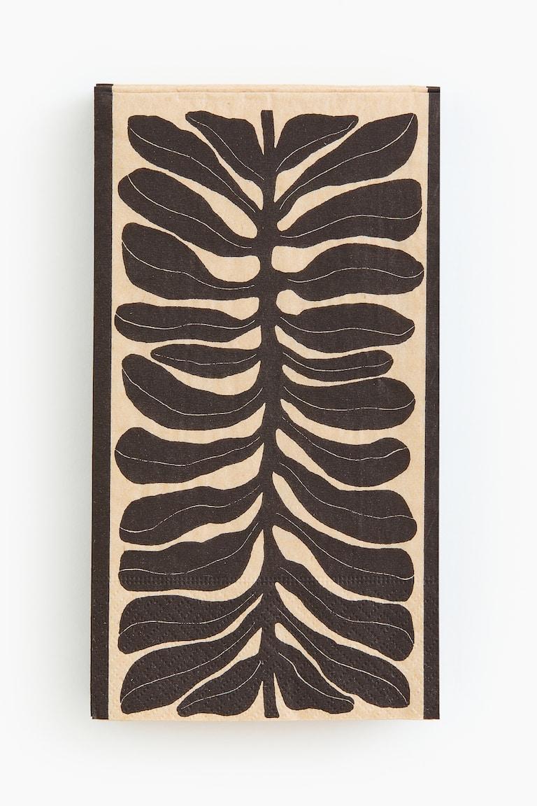 H&M Tovaglioli Di Carta 15 Pezzi - Bianco/fiori - HOME