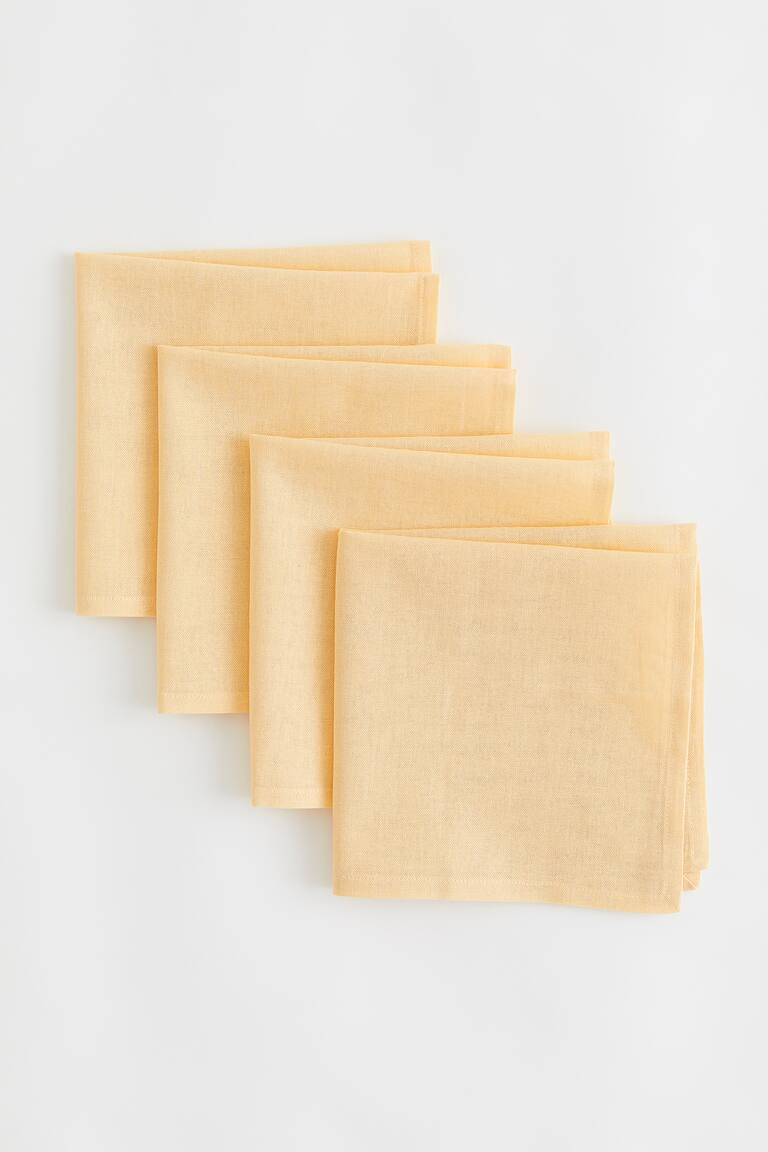 H&M Tovaglioli In Cotone 4 Pz - Bianco - HOME