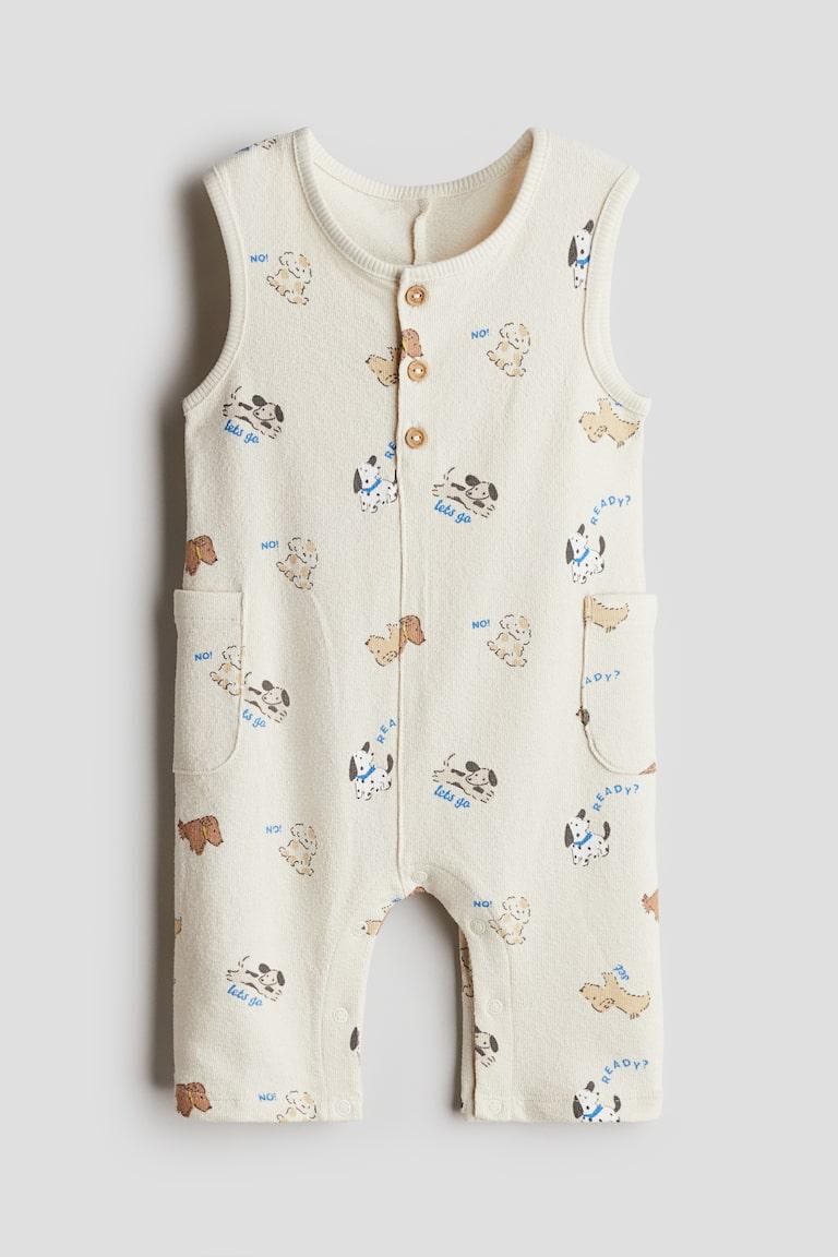 H&M Tutina in cotone - Beige chiaro/cani - BAMBINO