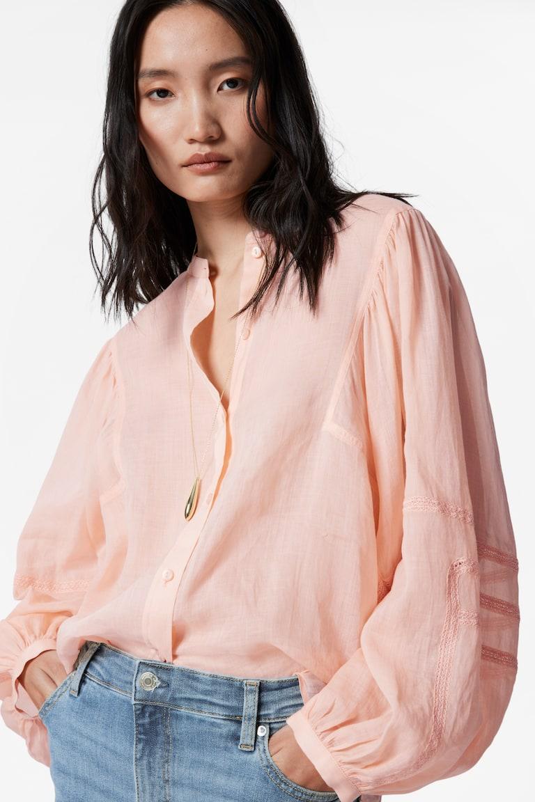 H&M Voluminous Sleeve Blouse - Écru - DONNA