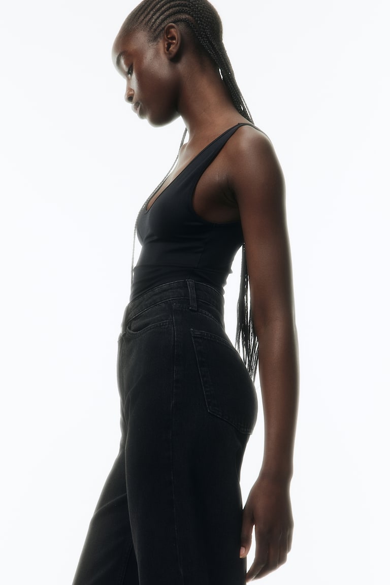 H&M Wide Ultra High Jeans - Nero - DONNA