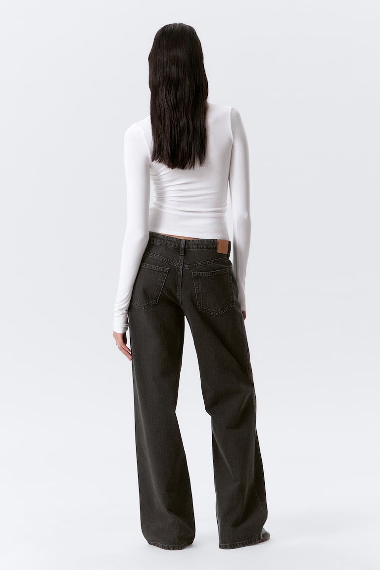 H&M Jeans Ample A Vita Bassa Wide E Vestibilità Loose - Snow Blue – Azzurro - DONNA