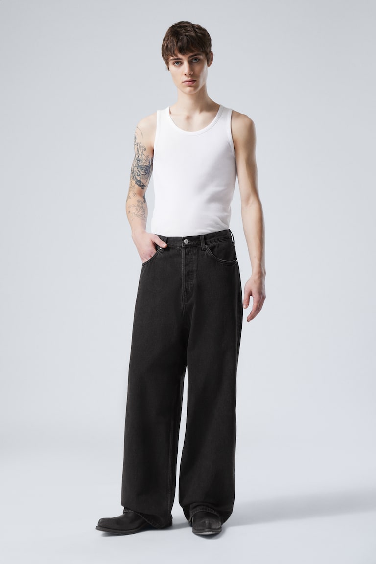 H&M Jeans Astro baggy con vestibilità loose - Blue Stream – Blu medio - UOMO