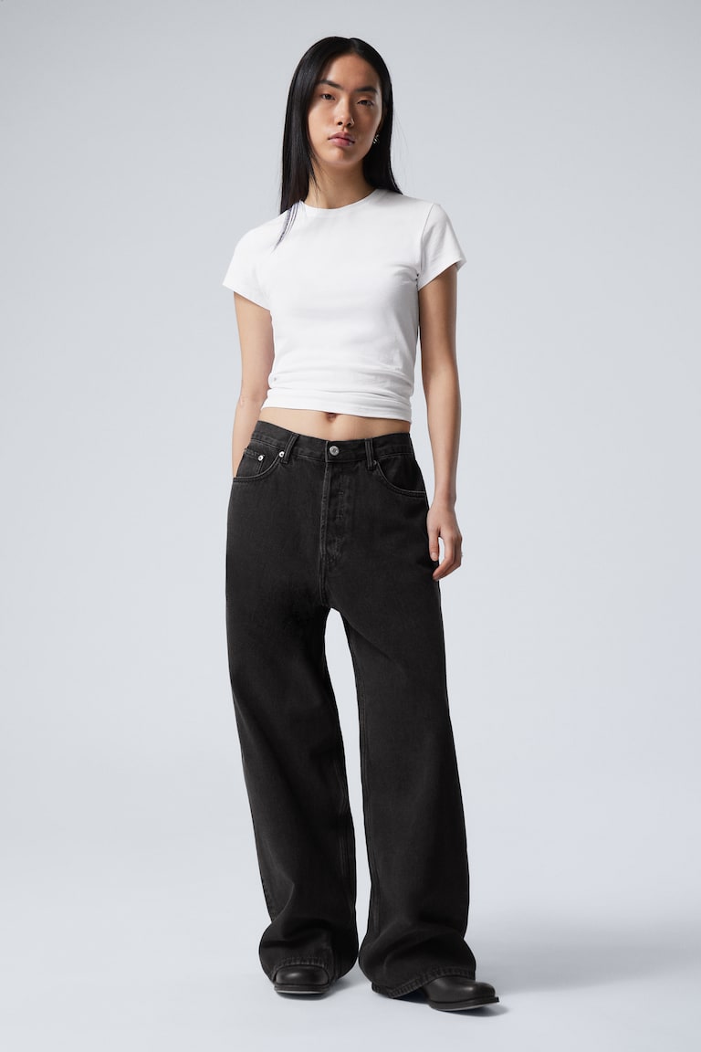 H&M Jeans Astro Baggy Con Vestibilità Loose - Torn Blue – Blu Medio - UOMO