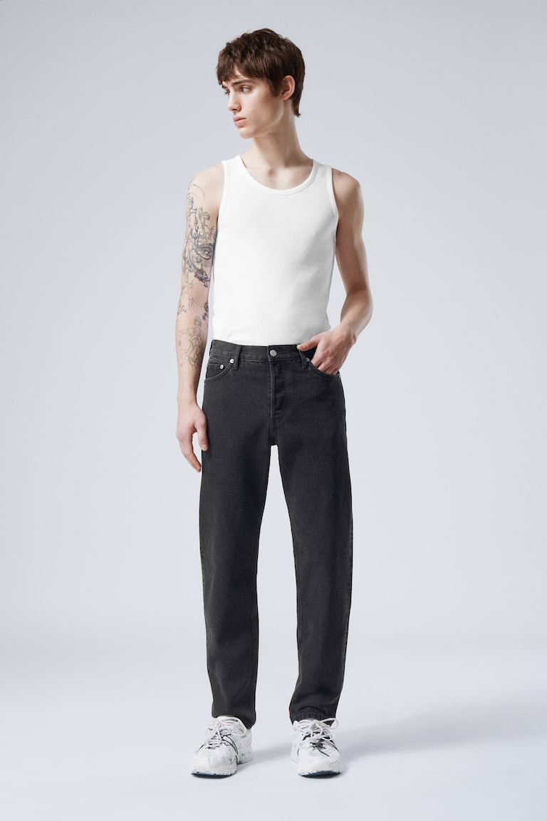 H&M Jeans barrel e tapered leg con vestibilità relaxed - Tuned Black – Nero - UOMO