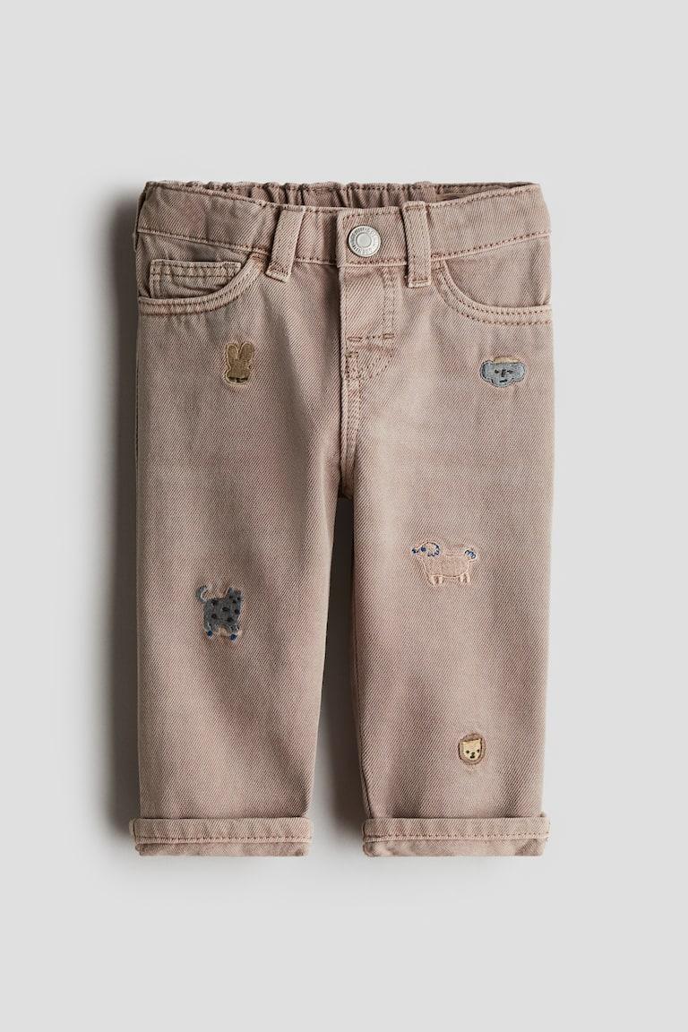 H&M Jeans con dettagli ricamati - Bianco/cani - BAMBINO