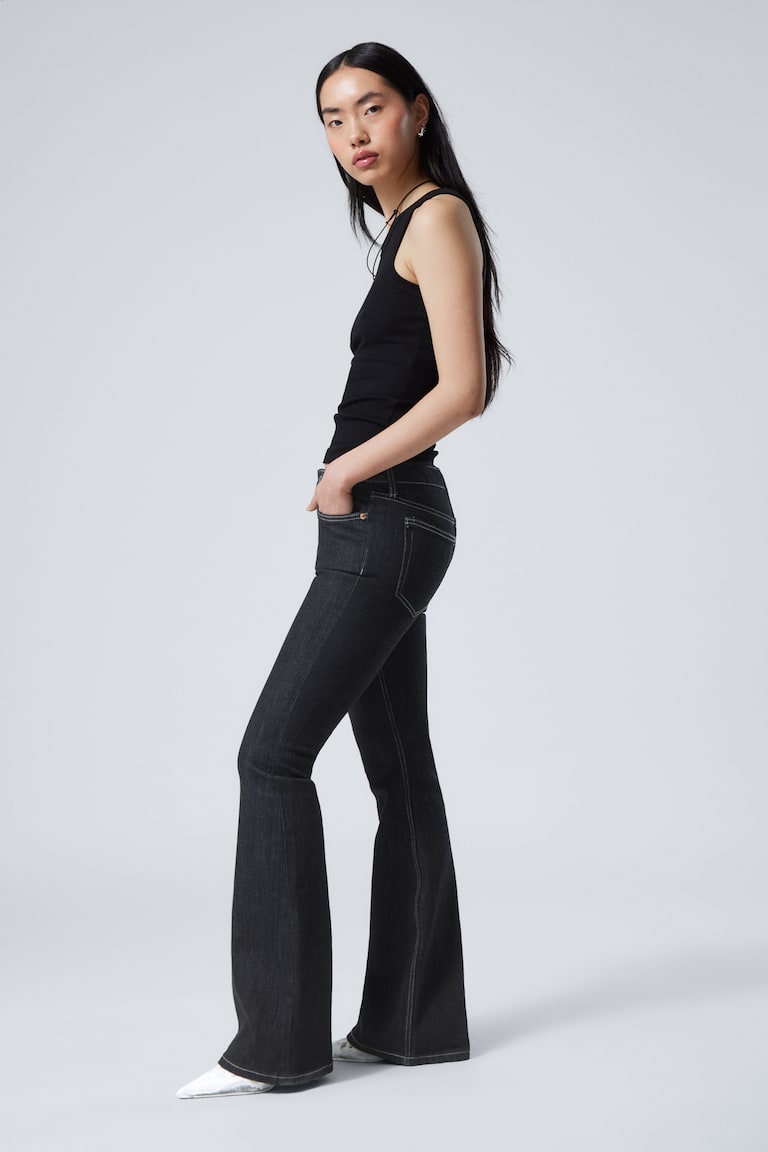 H&M Jeans Flame Flared A Vita Bassa Vestibilità Slim - Snow Blue – Azzurro - DONNA