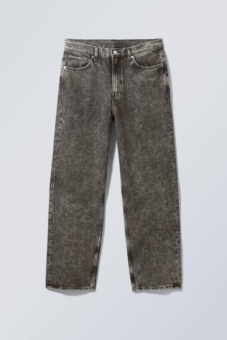 H&M Jeans Galaxy straight leg con vestibilità loose - Tuned Black – Nero - UOMO