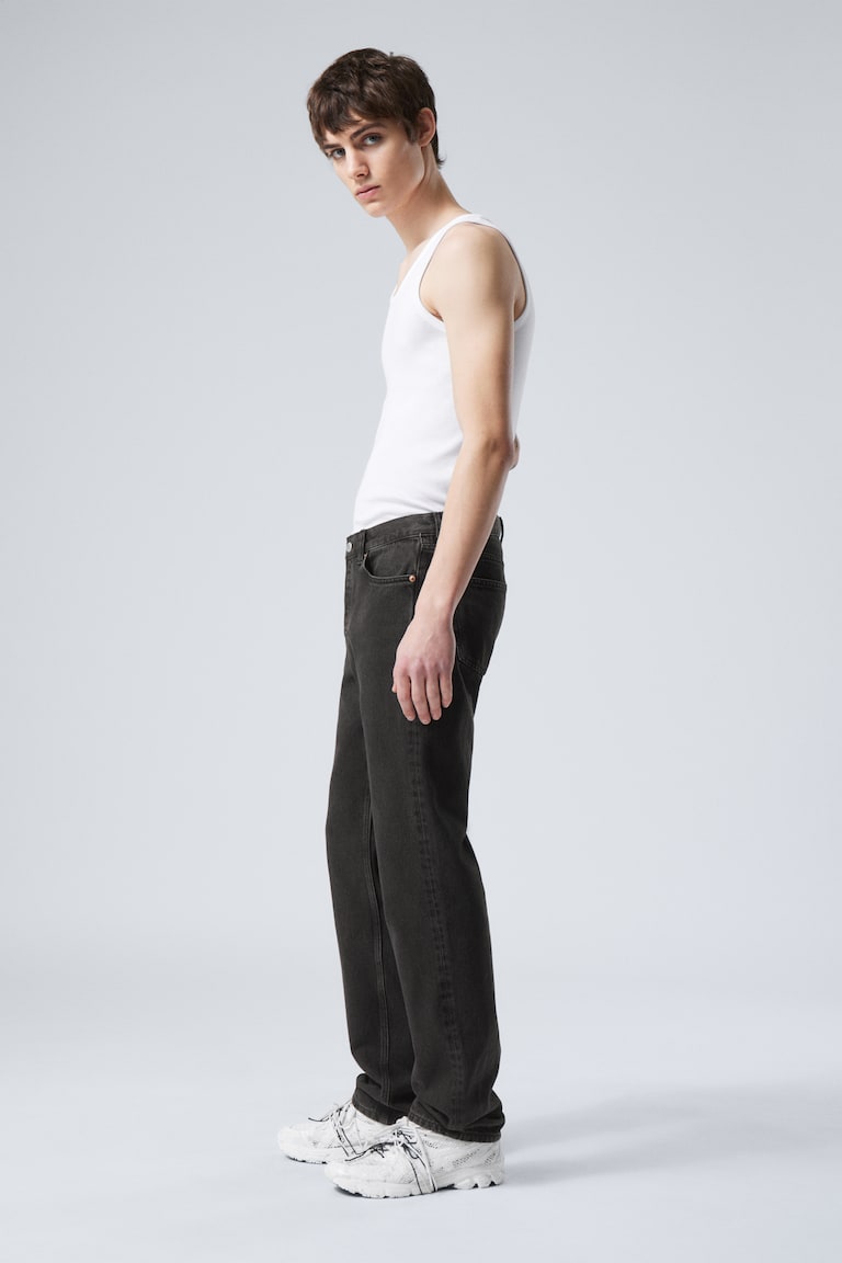 H&M Jeans Klean Straight Leg Con Vestibilità Regular - Deep Night - Black - UOMO