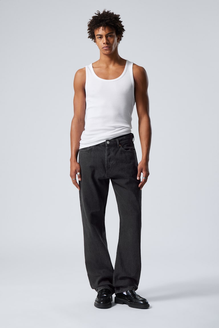 H&M Jeans Space straight leg con vestibilità relaxed - 2000 Blue – Blu medio - UOMO