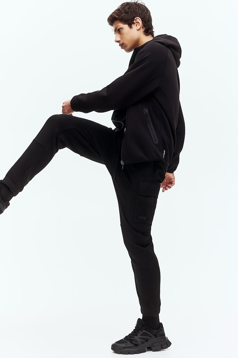 H&M Joggers Cargo In Cotone Con DryMove™ Regular Fit - Grigio Scuro - UOMO