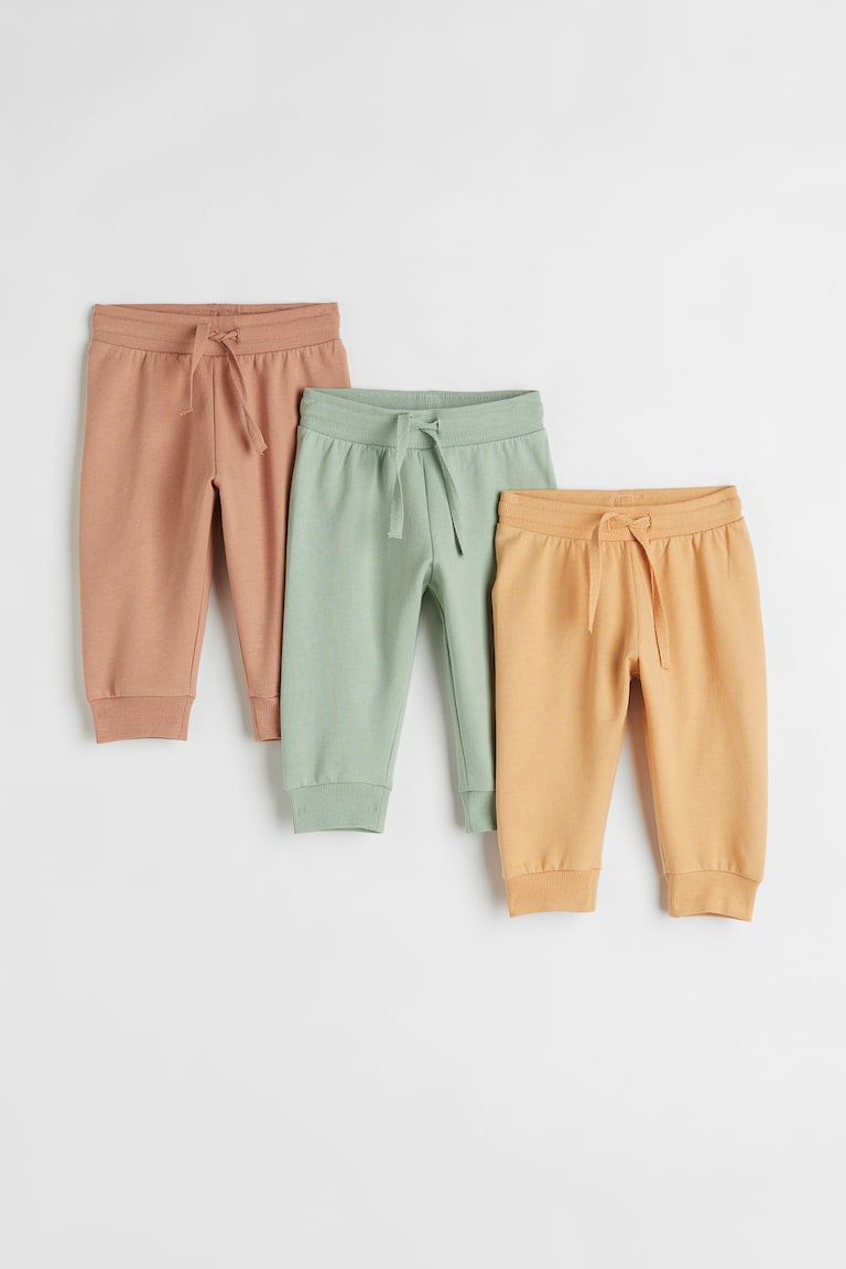 H&M Joggers in cotone 3 pz - Turchese chiaro/blu scuro - BAMBINO