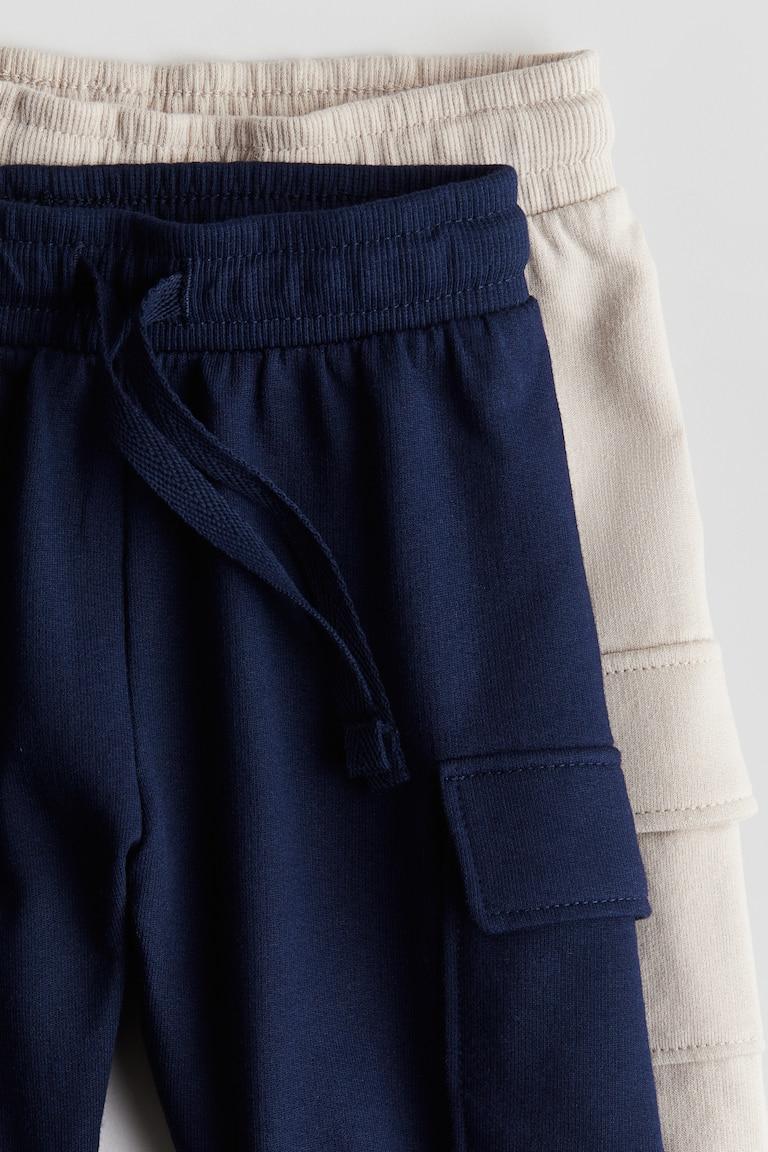 H&M Joggers Modello Cargo 2 Pezzi - Blu Navy/grigio Chiaro - BAMBINO