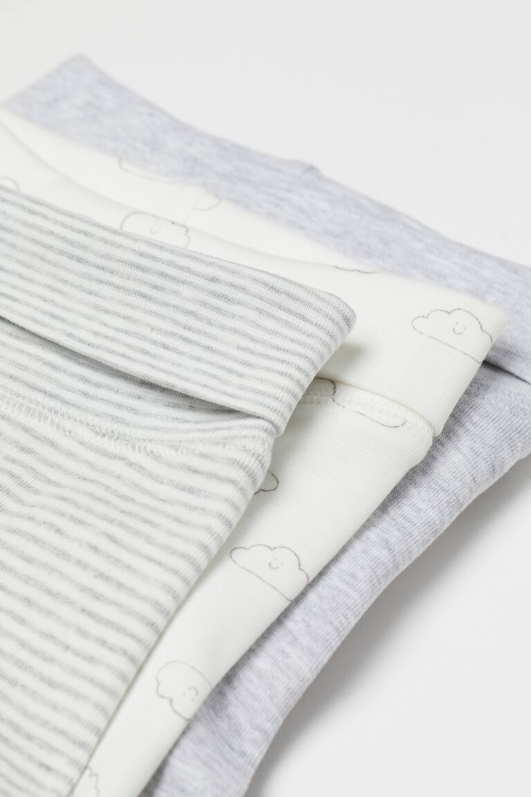 H&M Leggings Con Bordo Risvoltabile In Vita 3 Pezzi - Blu Polvere Chiaro - BAMBINO