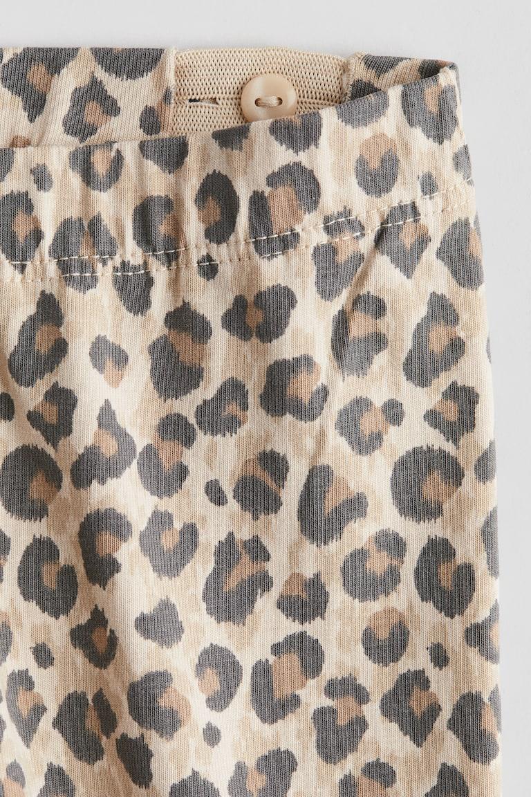 H&M Leggings In Cotone Stampato - Crema/fragole - BAMBINO