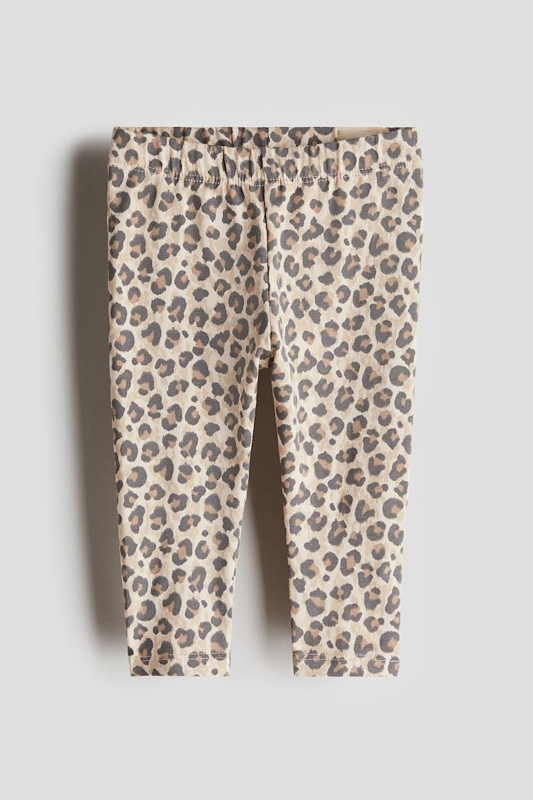 H&M Leggings in cotone stampato - Crema/fragole - BAMBINO