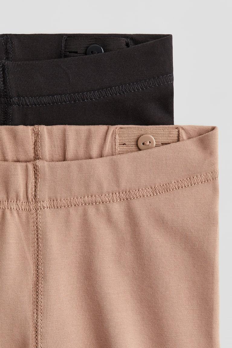 H&M Leggings In Jersey Di Cotone Pima 2 Pezzi - Beige/rosa Polvere - BAMBINO