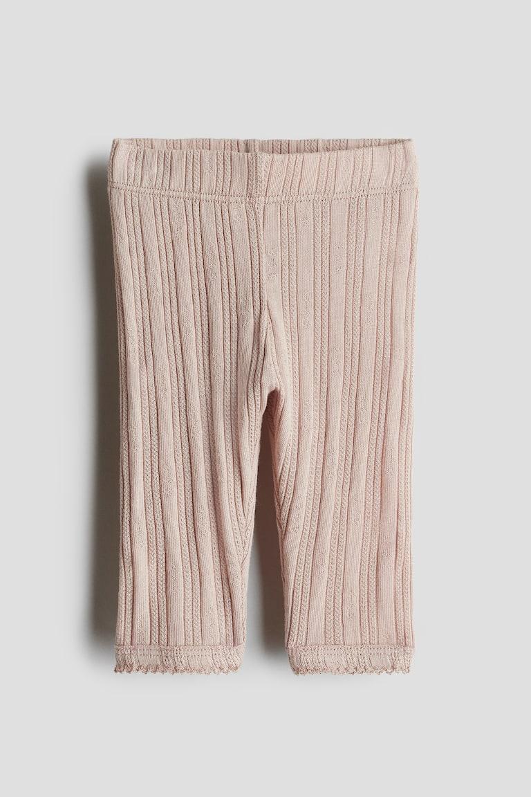H&M Leggings in jersey di cotone traforato. - Crema - BAMBINO