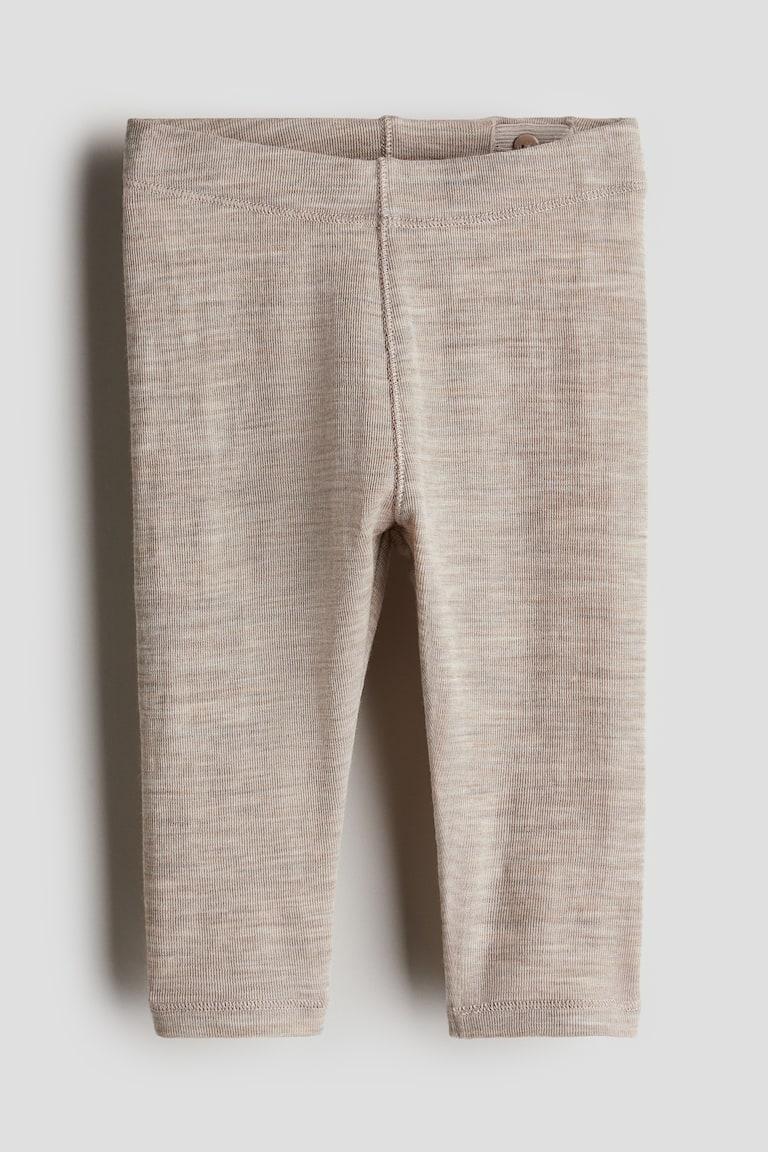 H&M Leggings In Jersey Di Lana - Beige Chiaro - BAMBINO