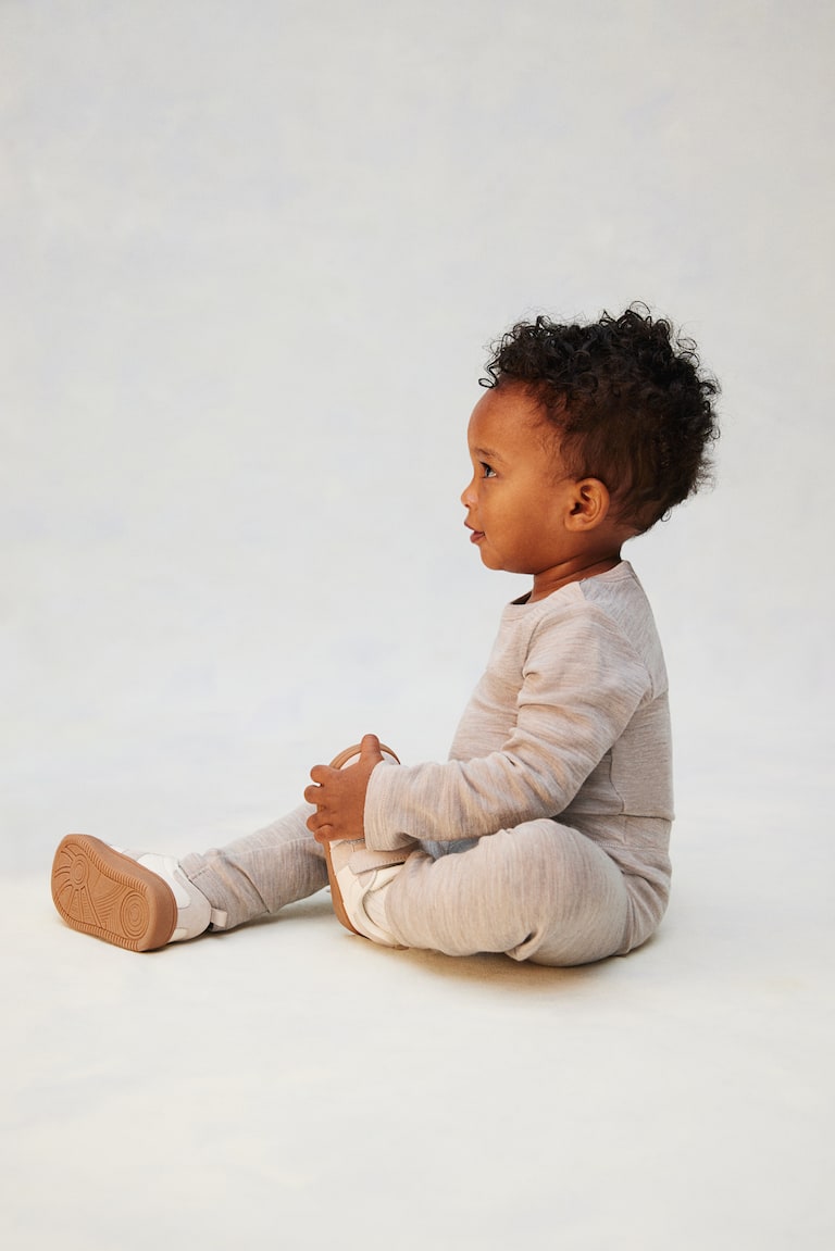 H&M Leggings in jersey di lana - Rosa polvere scuro - BAMBINO