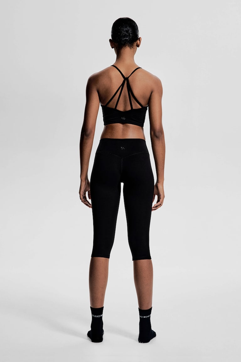 H&M Leggings Sportivi A Tre Quarti Con SoftMove™ - Nero - DONNA