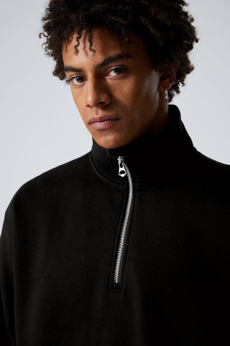 H&M Maglione Pesante Relaxed Con Mezza Cerniera - Blu Scuro - UOMO