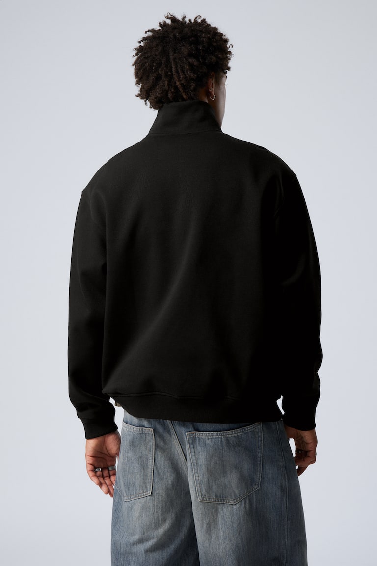 H&M Maglione Pesante Relaxed Con Mezza Cerniera - Nero - UOMO