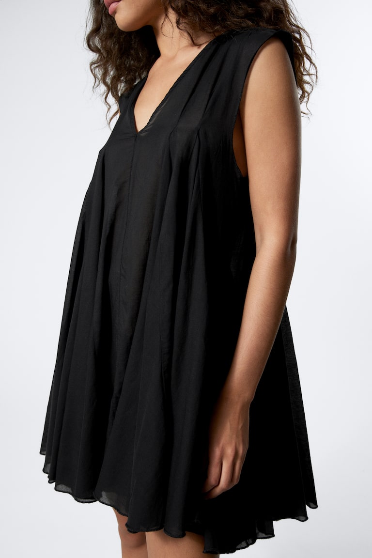 H&M Mini Abito Con Scollo A V E Linee Morbide - Nero - DONNA