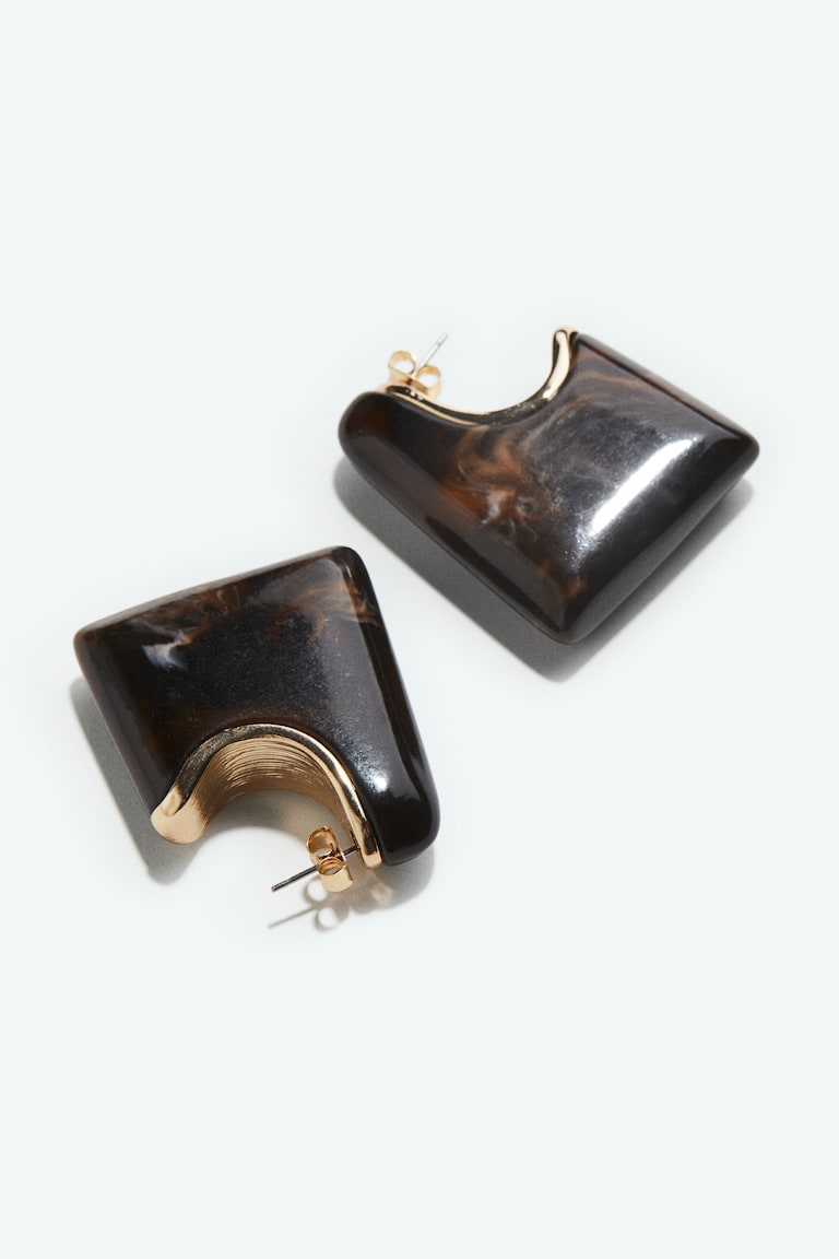 H&M Orecchini Spessi - Marrone Scuro/marmorizzato - DONNA