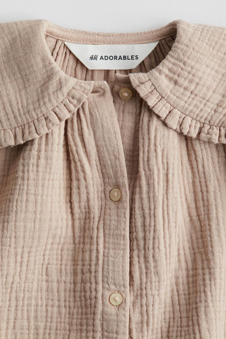 H&M Pagliaccetto In Mussola Di Cotone - Crema/fiori - BAMBINO