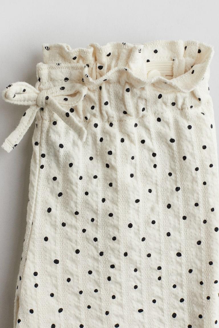 H&M Pantaloni In Cotone Strutturato - Bianco/pois - BAMBINO