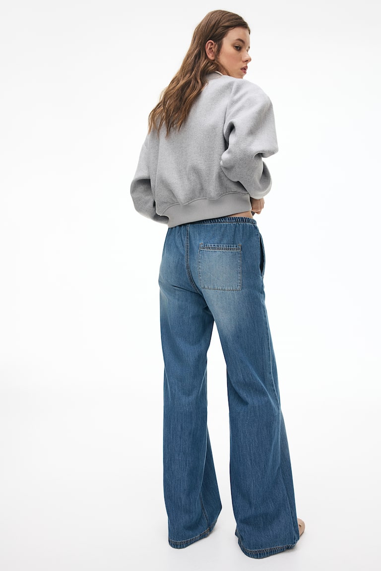 H&M Pantaloni In Denim Con Coulisse - Grigio Chiaro - DONNA