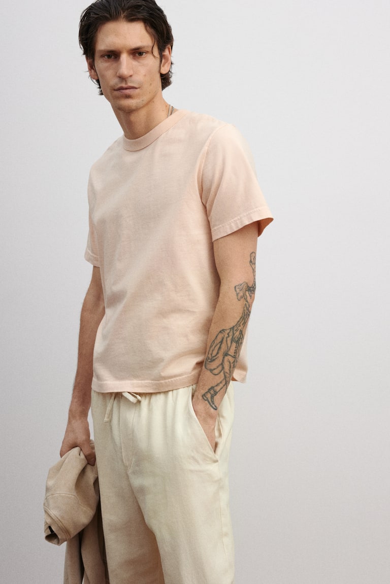 H&M Pantaloni In Lino Relaxed Fit - Beige Chiaro - UOMO
