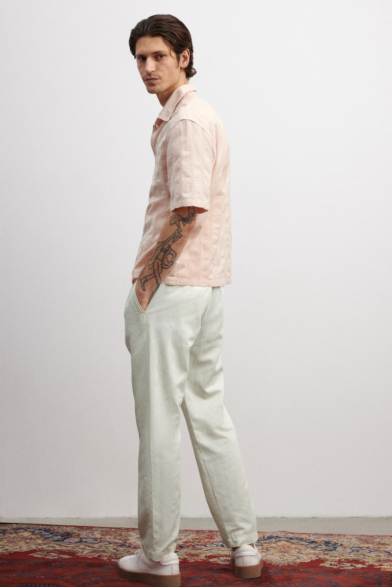 H&M Pantaloni In Misto Lyocell Regular Fit - Beige - UOMO