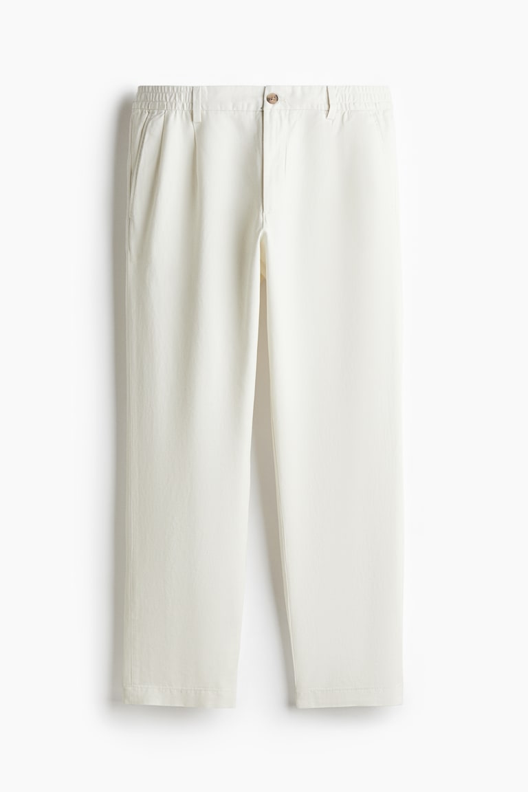 H&M Pantaloni In Misto Lyocell Regular Fit - Bianco - UOMO