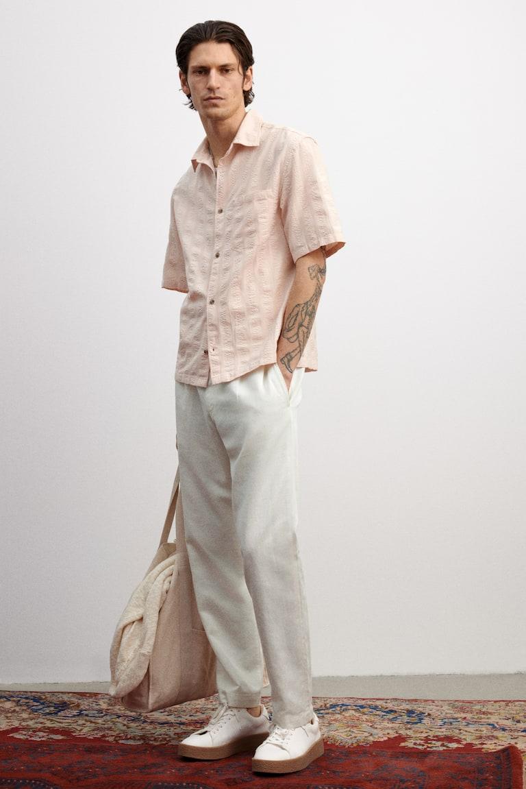 H&M Pantaloni in misto lyocell Regular Fit - Blu navy - UOMO