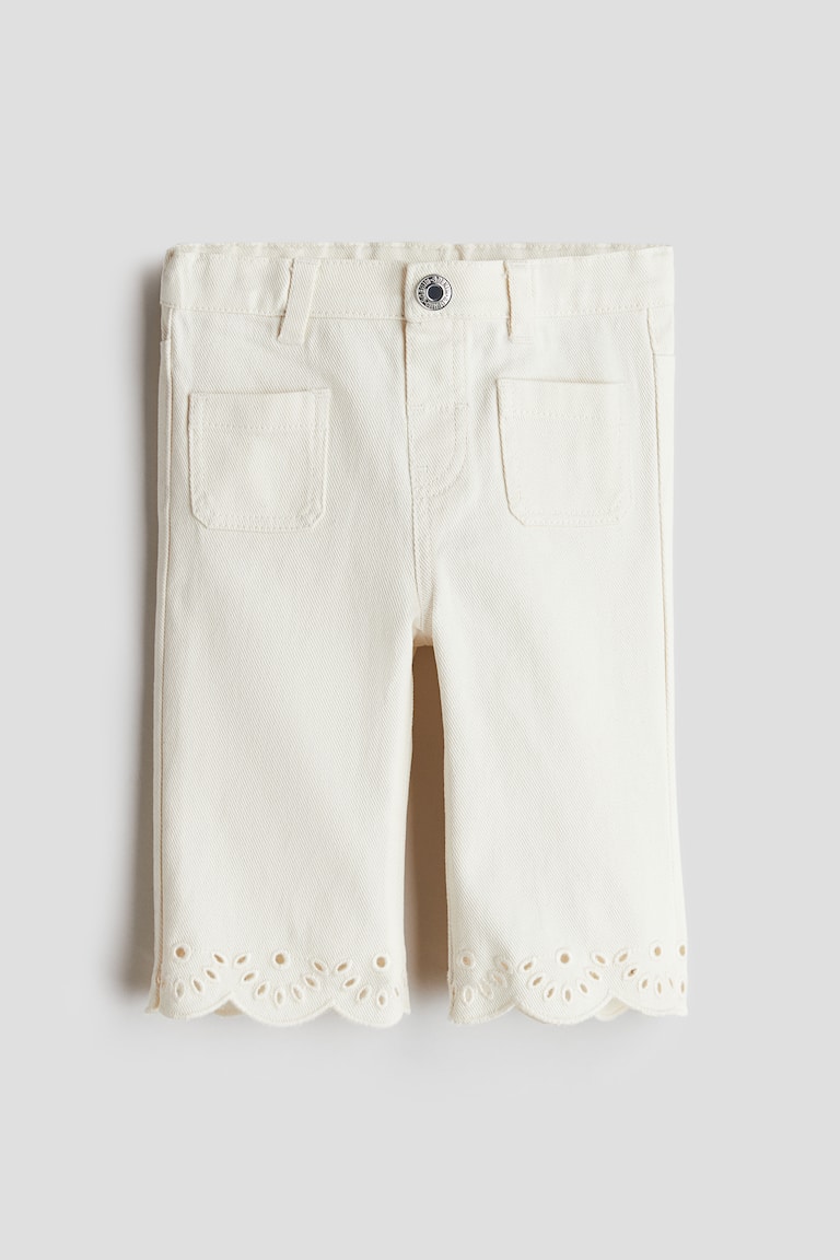H&M Pantaloni Svasati In Twill Di Cotone - Bianco - BAMBINO