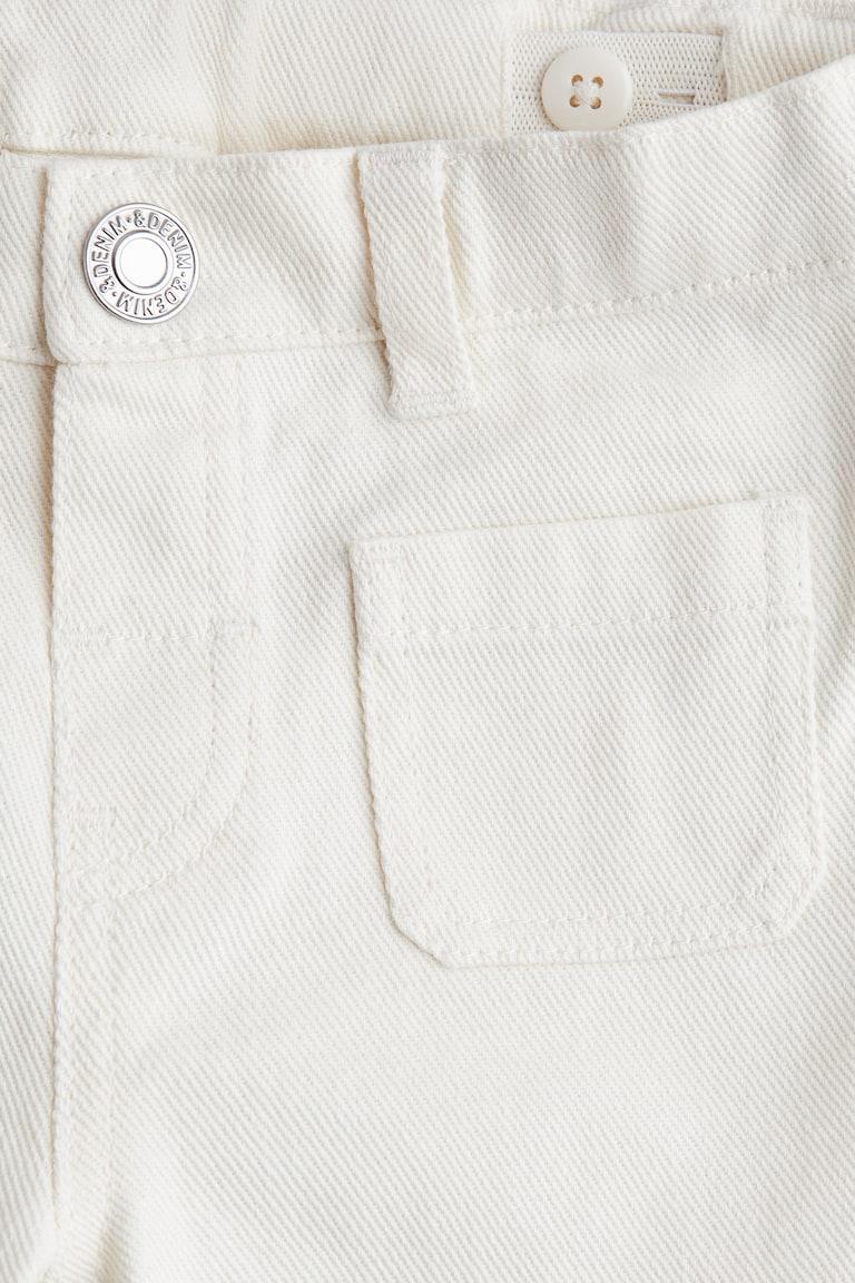 H&M Pantaloni Svasati In Twill Di Cotone - Bianco - BAMBINO