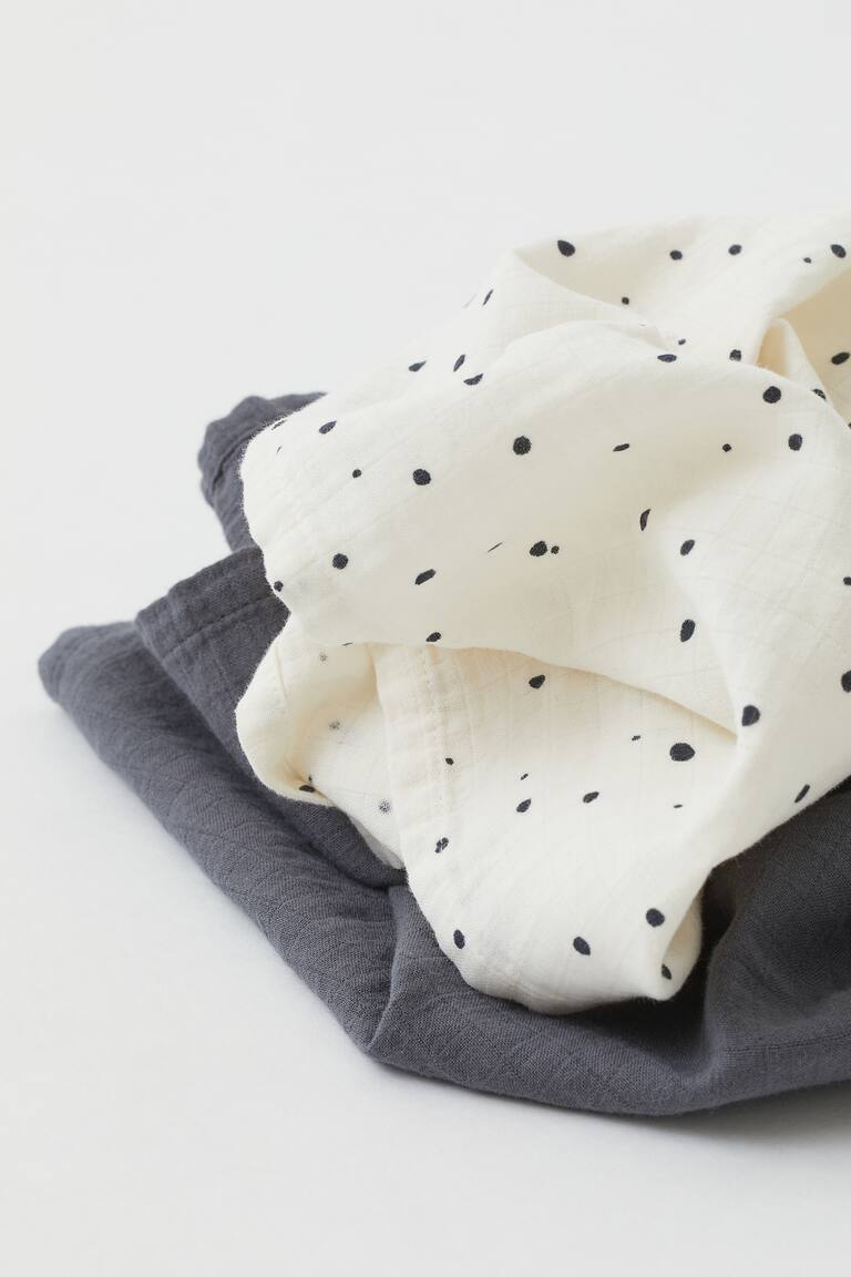 H&M Piccoli Panni In Mussola 2 Pz - Verde Chiaro/pecore - HOME