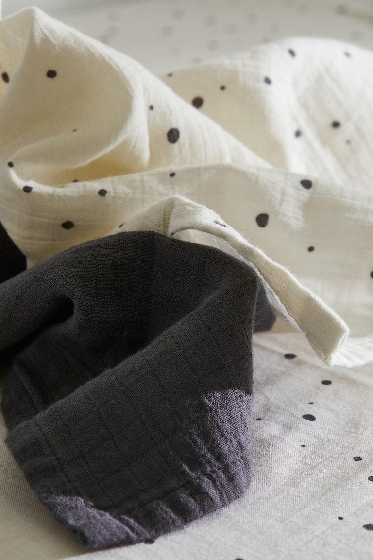 H&M Piccoli panni in mussola 2 pz - Verde polvere/trifoglio - HOME