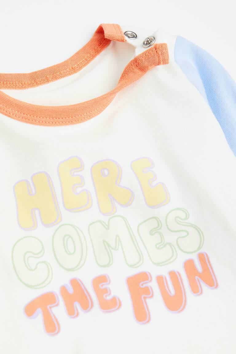 H&M Pigiama In Cotone Con Stampa - Beige Chiaro/cani - BAMBINO